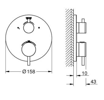 Grohe Atrio termostatyczna bateria prysznicowa do obsługi dwóch wyjść wody chrom 24135003
