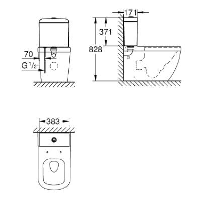 Grohe Euro Ceramic zbiornik WC stojąca biel alpejska 39332000