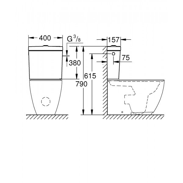 Grohe Essence zbiornik WC do kompaktu biel alpejska 39578000