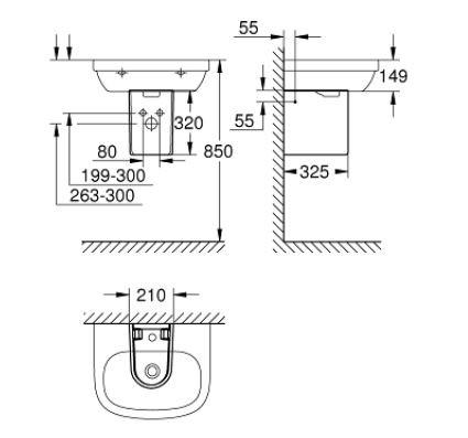 Grohe Euro Ceramic półpostument do umywalki biel alpejska  39325000