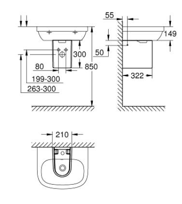 Grohe Euro Ceramic półpostument do umywalki biel alpejska 39201000