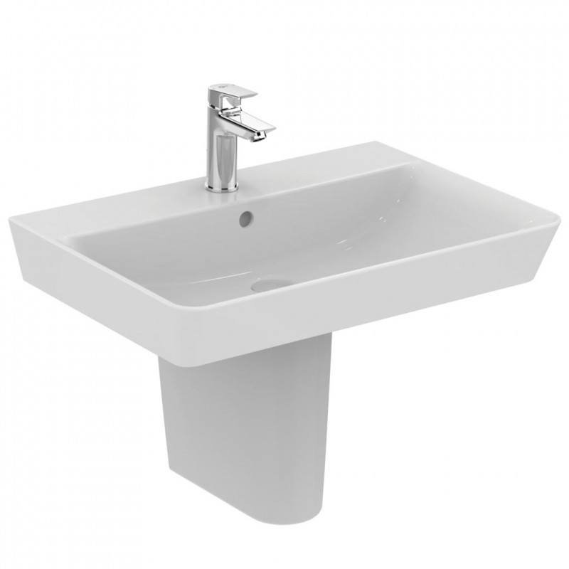 Ideal Connect Air Cube umywalka wisząca nablatowa 65 cm z otworem na baterię i przelewem E074101