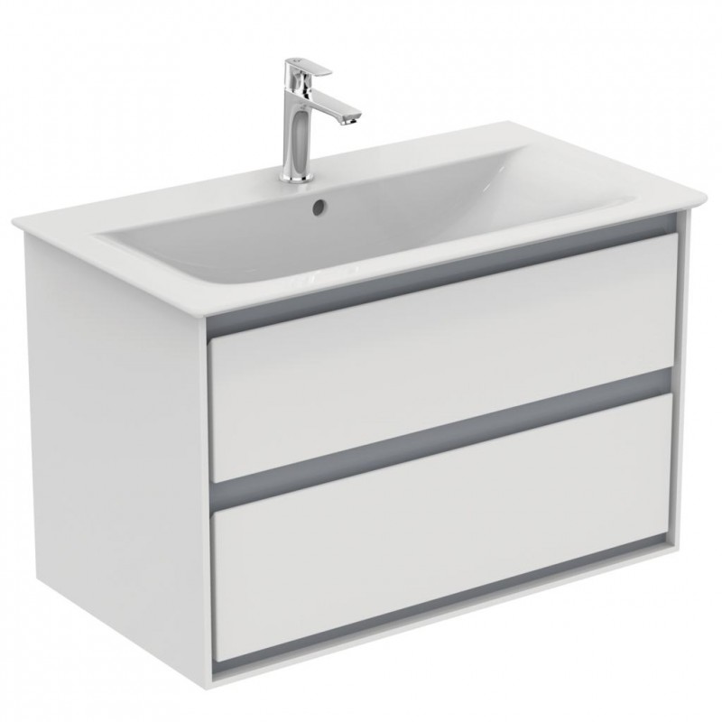 Ideal Connect Air umywalka wisząca z powierzchniami bocznymi 84 cm z otworami na baterię i przelewem E027901