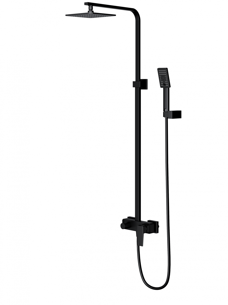 Omnires Parma kolumna zestaw prysznicowy z deszczownicą czarny matowy PM7444BL