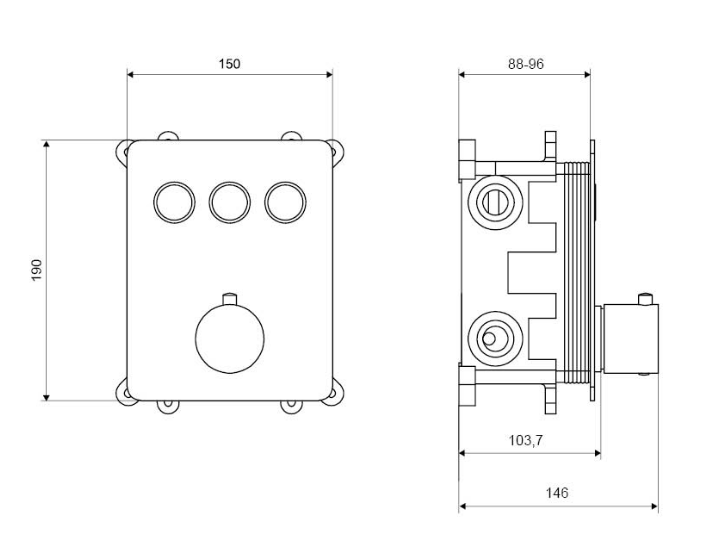 Excellent Krotos termostatyczna bateria podtynkowa 3-drożna chrom AREX.8046CR