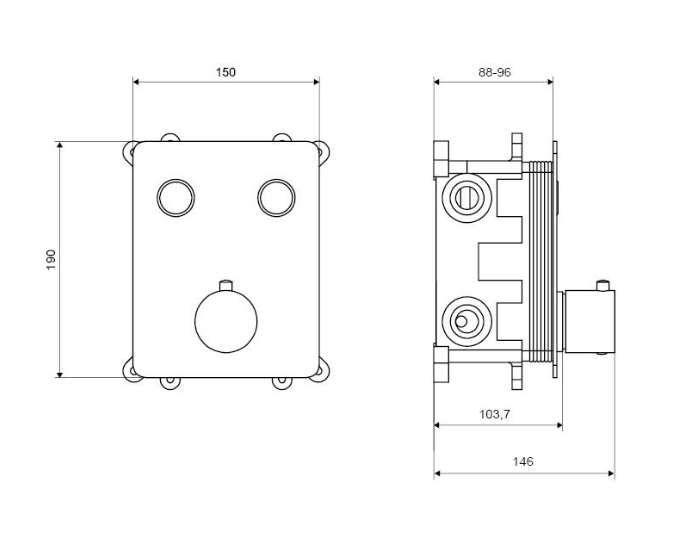 Excellent Krotos termostatyczna bateria podtynkowa 2-drożna chrom AREX.8045CR