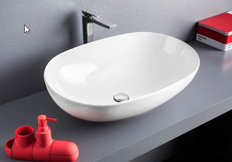 Artceram LA CIOTOLA 70 umywalka ceramiczna stawiana na blat owalna 70x44 cm biały LCL002