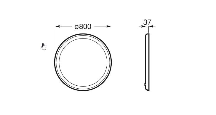 Roca Iridia lustro okrągłe LED z systemem zapobiegającym zaparowaniu 80cm A812337000