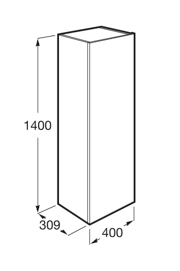 Roca Beyond Unic kolumna słupek łazienkowy z wewnętrznym oświetleniem 30 cm biały połysk A857237806