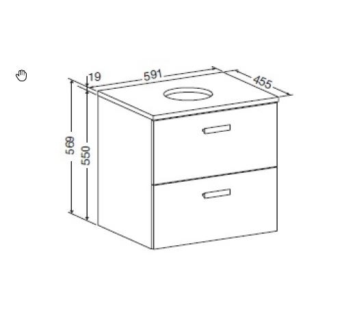 Roca Victoria Basic szafka pod umywalkę z blatem i z 2 szufladami 60 cm A856952806 - DG