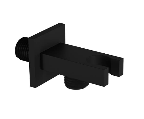Excellent przyłącze kątowe kwadratowe z uchwytem czarny AREX.1022BL