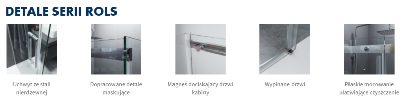 Excellent Rols kabina trójścienna prostokątna 120x90 cm drzwi przesuwne chrom przeźroczyste Clean Control