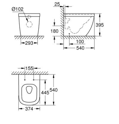 Grohe Euro Ceramic miska WC stojąca 54x37,4 cm biel alpejska 39339000