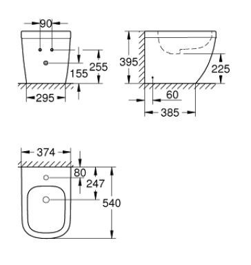 Grohe Euro Ceramic bidet stojący biel alpejska 39340000