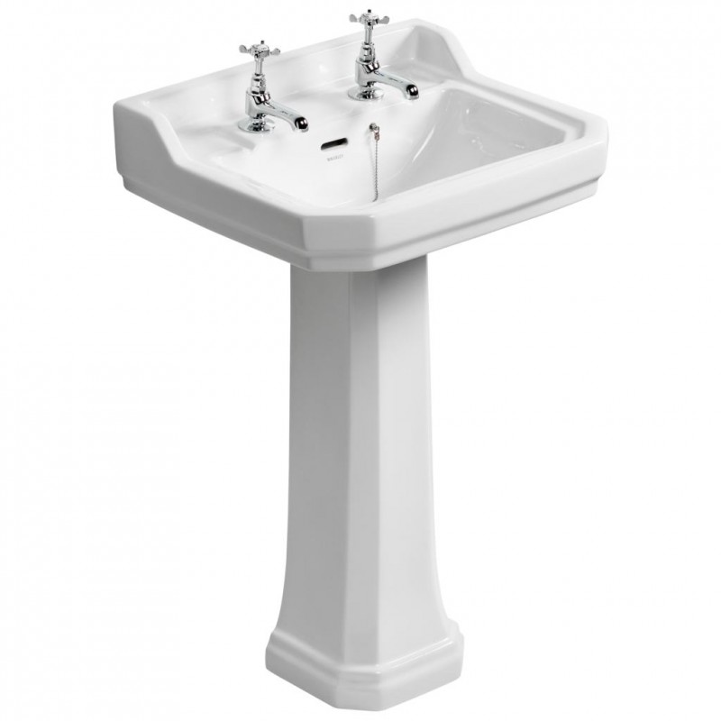 Ideal Standard Waverley umywalka wisząca 56 cm z 2 otworami na baterię i przelewem retro biały U470101