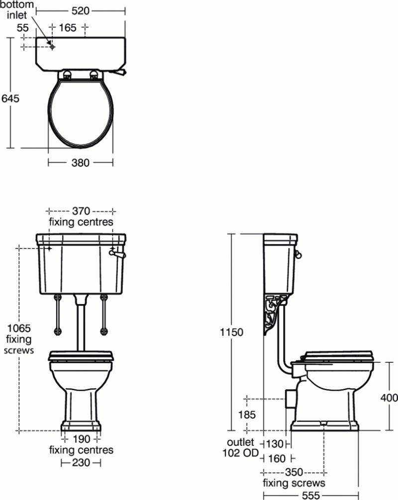 Ideal Standard Waverley miska WC do montażu ze zbiornikiem retro biały U470301
