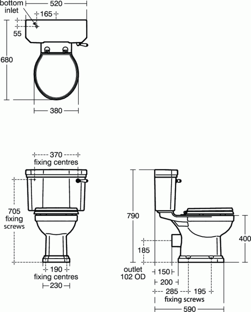 Ideal Standard Waverley zbiornik do kompaktu spłukujący 6/4l retro biały U470901