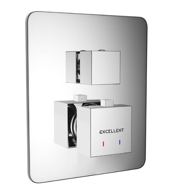 Excellent Frost Quadro termostatyczny zestaw podtynkowy wannowo-prysznicowy z deszczownicą AREX.4403CR