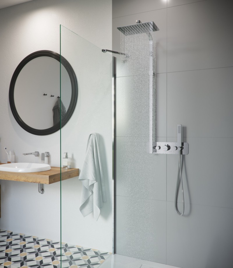 Excellent Krotos Rain termostatyczny zestaw podtynkowy prysznicowy z deszczownicą AREX.8081CR