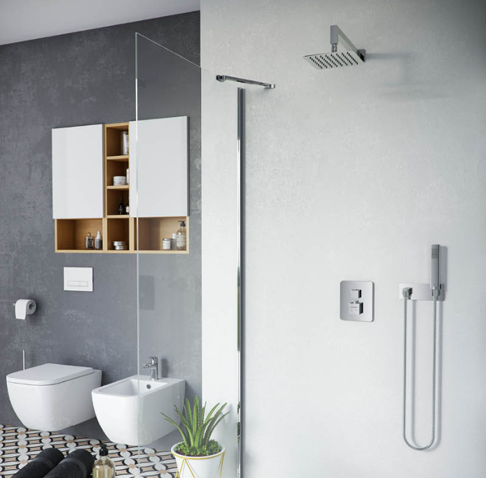 Excellent Frost Quadro termostatyczny zestaw podtynkowy wannowo-prysznicowy z deszczownicą AREX.4403CR