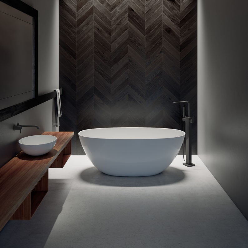 Marmorin Wika wanna wolnostojąca 160x70,5 Mineralicast P_W_648_01_1600