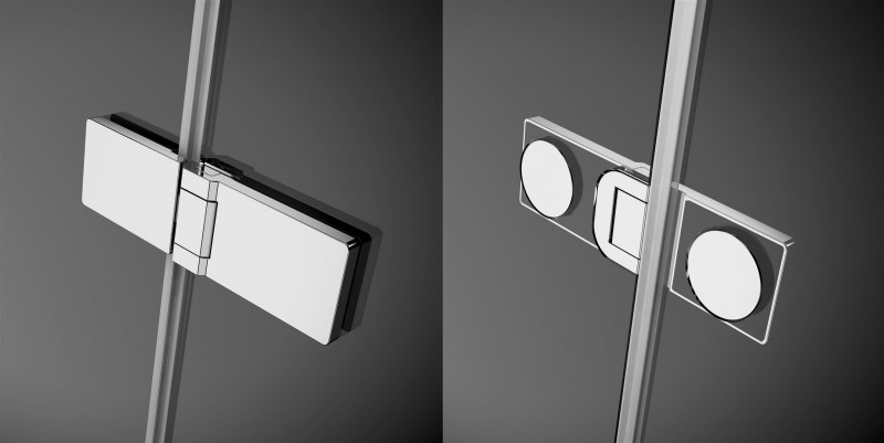 Radaway Arta KDD II kabina kwadratowa 80Lx80P drzwi wahadłowe chrom przeźroczyste Easy Cean