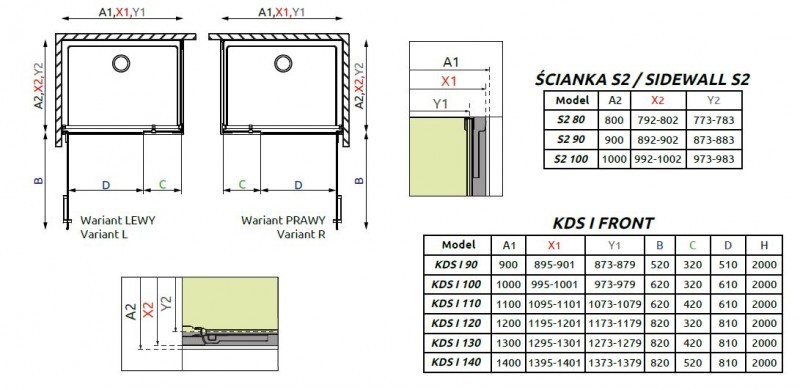 Radaway Arta KDS I kabina prostokątna 70x90 prawa drzwi wahadłowe chrom przeźroczyste Easy Clean 386520-03-01R + 386100-03-01R + 386109-03-01