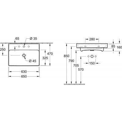Villeroy&Boch Collaro umywalka meblowa 65x47 cm biała weiss alpin 4A336801