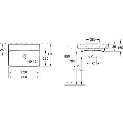 Villeroy&Boch Collaro umywalka meblowa 60x47 cm biała weiss alpin 4A336301