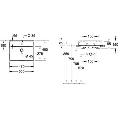 Villeroy&Boch Collaro umywalka meblowa 55x44 cm biała weiss alpin 4A335801