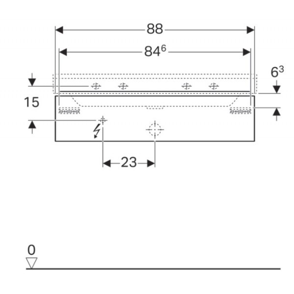 Geberit Xeno 2 szafka pod umywalkę z jedną szufladą LED 90 cm biały połysk 500.508.01.1