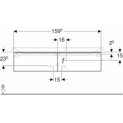 Geberit Xeno 2 szafka pod umywalkę z tworzywa mineralnego z dwoma szufladami LED 160 cm szary mat 500.346.00.1