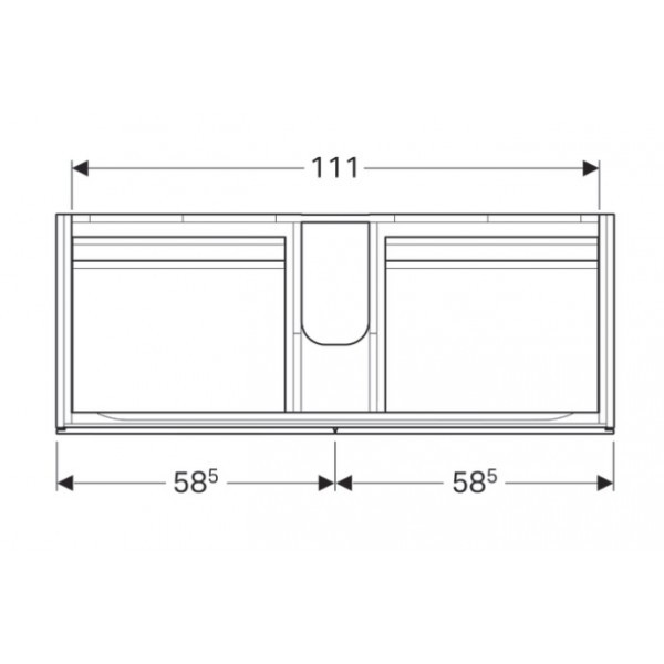 Geberit Xeno 2 szafka pod umywalkę z czterema szufladami LED 120 cm lakierowany szary mat 500.518.00.1