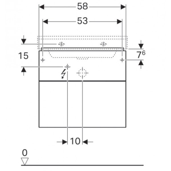 Geberit Xeno 2 szafka pod umywalkę z dwoma szufladami LED 60 cm ciemny szary struktura 500.506.43.1