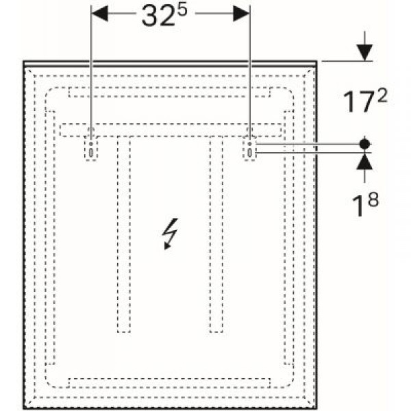 Geberit Xeno 2 podświetlane lustro z pośrednim oświetleniem 60 x 71 cm 500.521.00.1