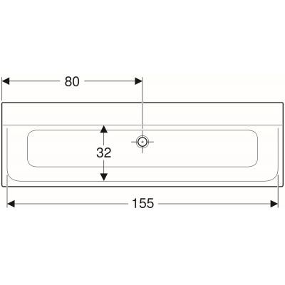 Geberit Xeno 2 umywalka meblowa bez otworu na baterię bez przelewu 160x48 cm Varicor biel alpejska 500.278.00.1