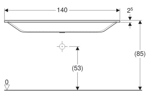Geberit Xeno 2 umywalka meblowa bez otworu na baterię bez przelewu 140x48 cm Varicor biel alpejska 500.276.00.1