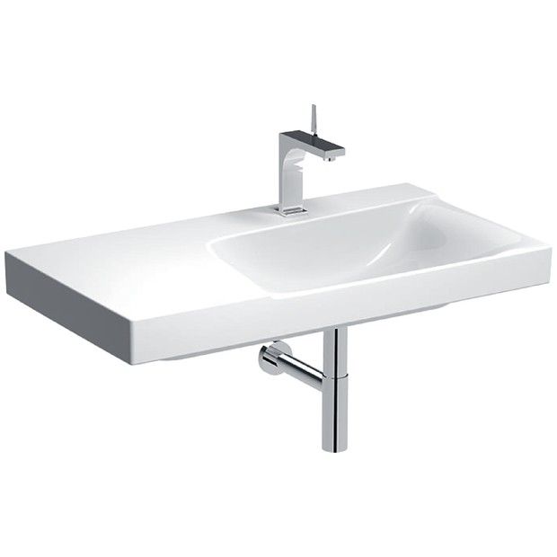 Geberit Xeno 2 umywalka meblowa z otworem na baterię bez przelewu z półką po lewej stronie 90x48 cm ceramika biały 500.535.01.1