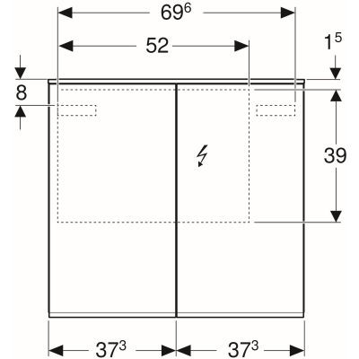 Geberit Option Plus szafka wisząca z lustrem i z oświetleniem 75x17,2 cm 500.206.00.1