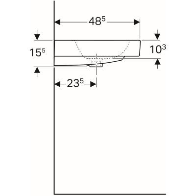 Geberit iCon umywalka meblowa bez otworu na baterię z przelewem 60x48,5 cm ceramika biały 124063000