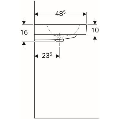 Geberit iCon umywalka meblowa podwójna z dwoma otworami na baterię z przelewem 120x48,5 cm ceramika biały 124120000