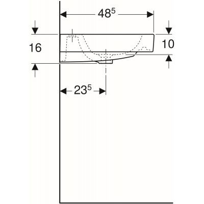Geberit iCon umywalka meblowa z dwoma otworami na baterię z przelewem 120x48,5 cm ceramika biały 124020000