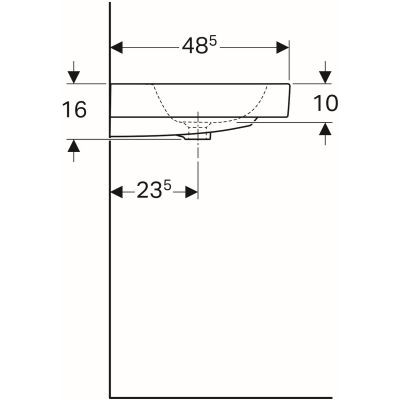 Geberit iCon umywalka meblowa z otworem na baterię z przelewem 90x48,5 cm ceramika biały 124090000