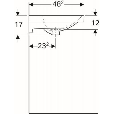 Geberit Acanto umywalka meblowa z otworem na baterię z przelewem 60x48,2 cm ceramika biały 500.620.01.2