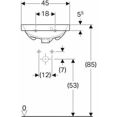 Geberit Acanto umywalka meblowa z otworem na baterię z przelewem 45x38,2 cm ceramika biały 500.636.01.2