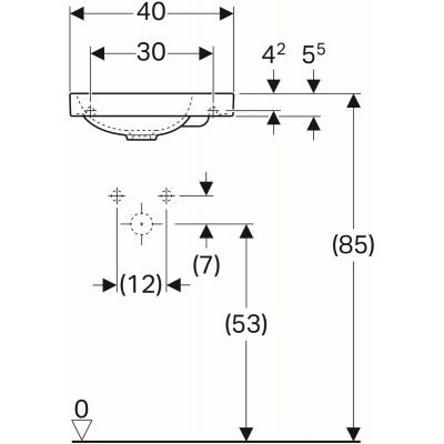 Geberit Acanto umywalka meblowa z otworem na baterię bez przelewu 40x25 cm ceramika biały 500.635.01.2