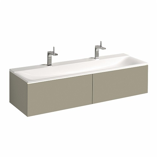 Geberit Xeno 2 szafka pod umywalkę z tworzywa mineralnego z dwoma szufladami LED 160 cm szary mat 500.346.00.1