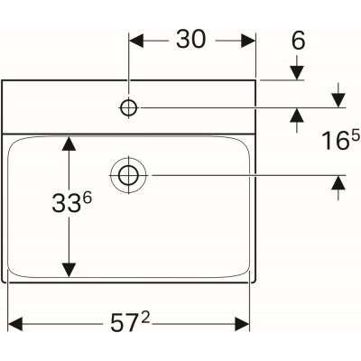 Geberit Xeno 2 umywalka meblowa z otworem na baterię bez przelewu 60x48 cm ceramika biały 500.530.01.1