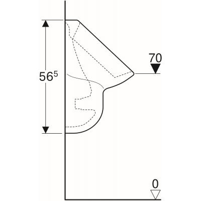 Geberit Aller pisuar dopływ u góry, odpływ do tyłu lub w dół 35x35 cm ceramika biały 236600000