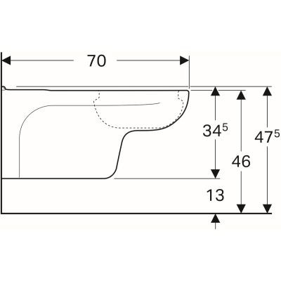 Geberit Vitalis muszla wisząca lejowa długa 70x33,5 cm ceramika biały 201500000